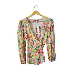 Farm Rio Rainforest Wrap Blouse NWT Multicolor Size XS